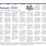 January 2026 Prayer Calendar
